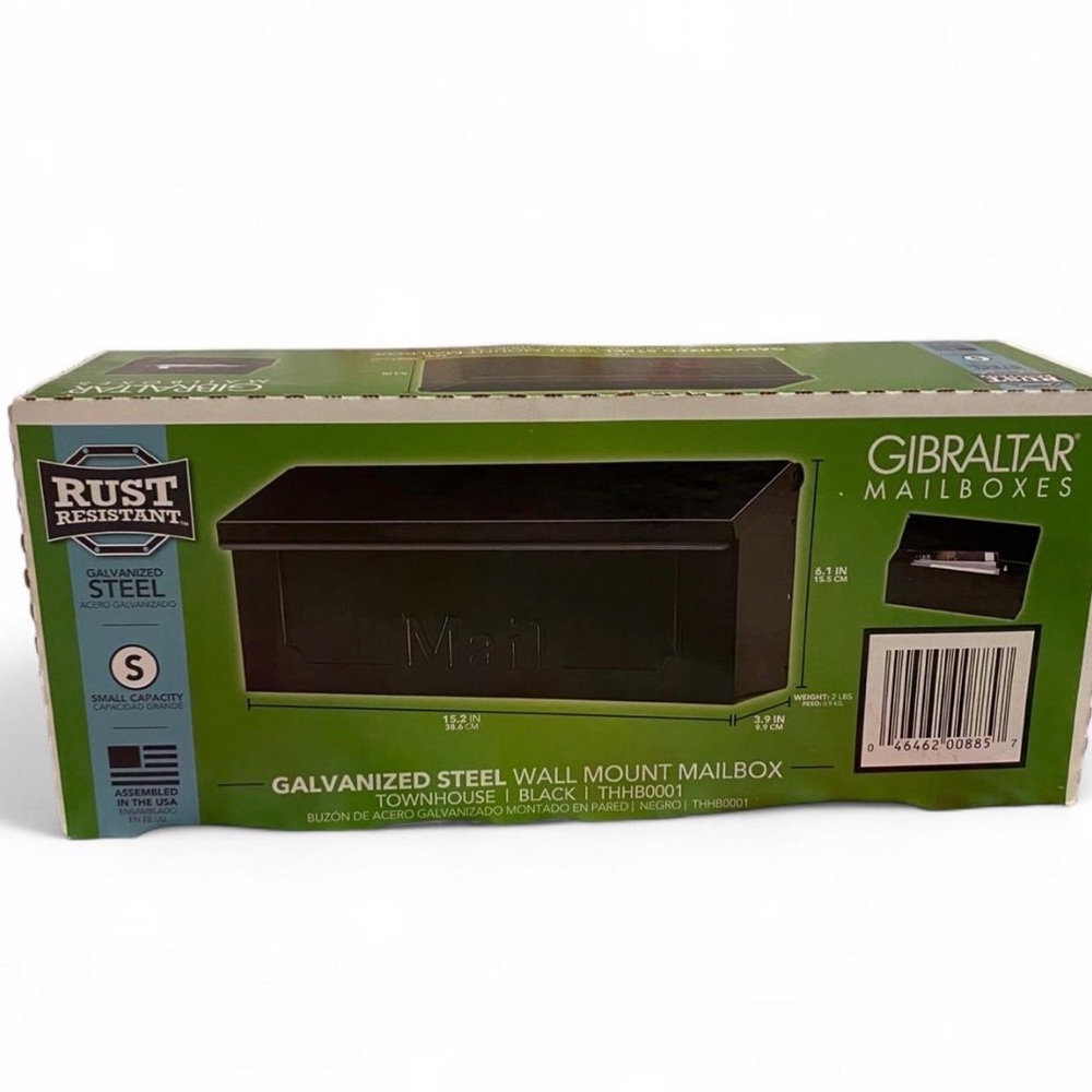 Gibraltar black wall mount mailbox